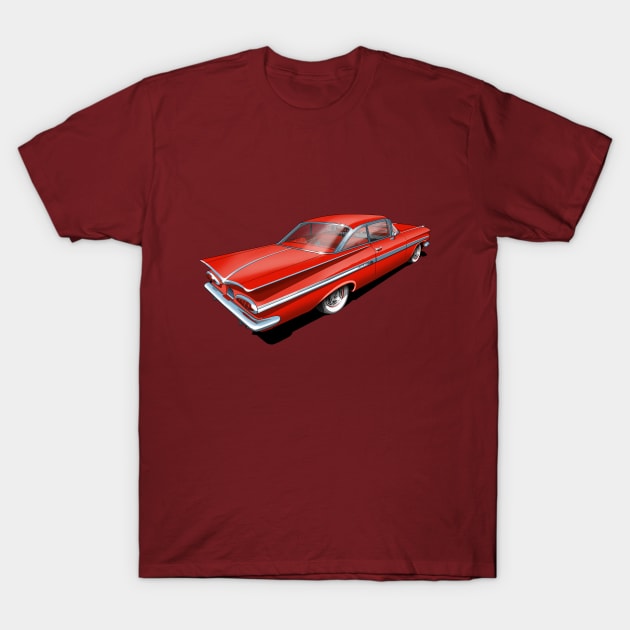 1959 Chevrolet Impala in Roman Red T-Shirt by candcretro